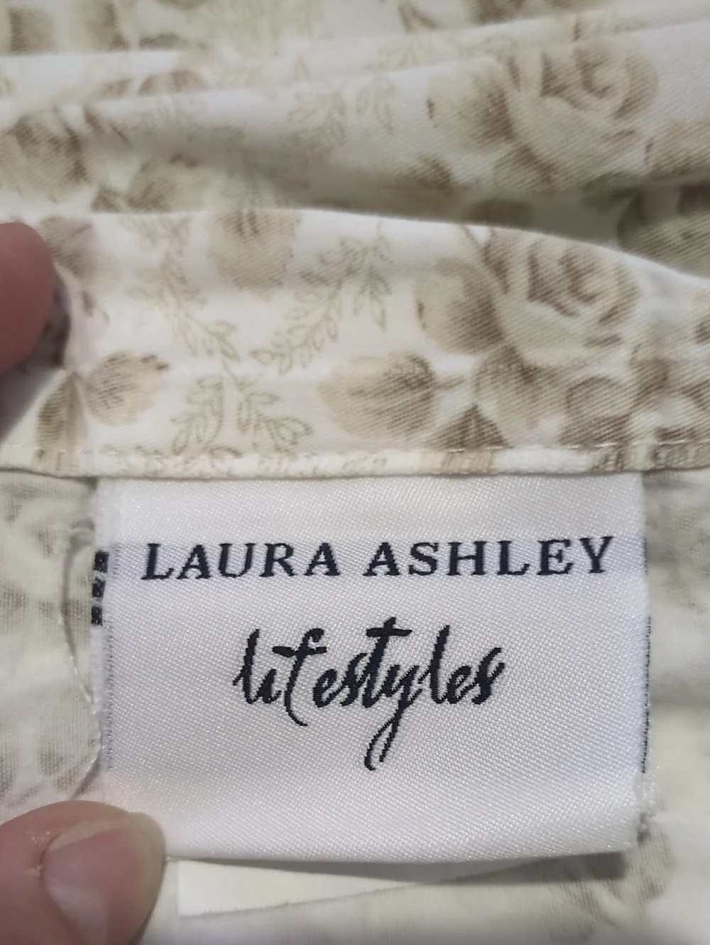 Laura Ashley Lifestyles Queen Sheet Set Floral Cottagecore Brown Tan Cream FLAWS